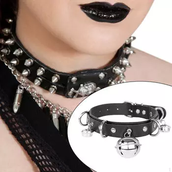 Готический чокер-ошейник-колокольчик для вечеринок, сценических шоу, косплея чёрный