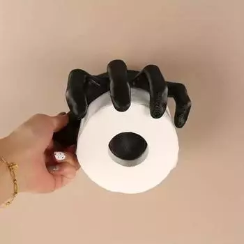 Готический держатель для туалетной бумаги, настенный держатель для туалетной бумаги из смолы, 3D-держатель для туалетной бумаги в виде руки-призрака для домашнего декора ванной комнаты чёрный