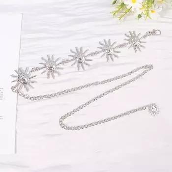 Готический металлический пояс-солнце для женщин с высокой талией, цепочка-солнце, ювелирные изделия, подарок на свадьбу, пояс, небесные поясные цепи, аксессуары серебряный