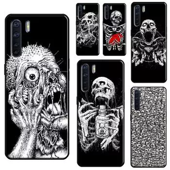 Готический модный чехол с черепом для OPPO A5 A9 A31 A53 2020 A53S A1K A3S A5S A15 A52 A72 A83 A91 A54 A74 A94 Coque OPPO A1K
