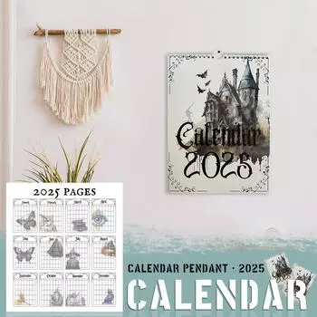 Готический настенный календарь Witchcraft Gothic Castle Calendar One Size белый