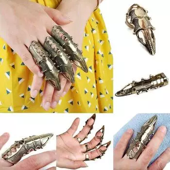 Готический панк-броня с полным пальцем, коготь-когти, робот, металлическая броня, суставное кольцо none бронзовый