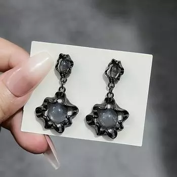 Готический панк черные серьги-капли нерегулярные полые серьги легкие роскошные геометрические круглые серьги ювелирные изделия девушка подарки onesize