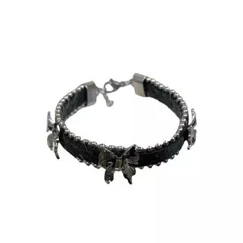 Готический панк кожаный браслет персонализированный черный ручной шнурок крутой браслет с бабочкой женский Butterfly Bracelet