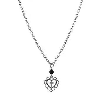 Готический панк-стиль с полым сердцем и крестом, кулон, ожерелье, религия, темное искусство, готические ювелирные ожерелья для женщин, подарки из металла в стиле рок