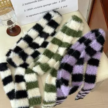 Готический панк узкий длинный шарф Harajuku Choker Streamer Fashion Y2K Полосатый шарф для девочек Style D