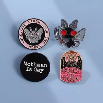 Готический подарок на Хэллоуин в стиле ужасов значки на лацкан летучая мышь-вампир человек-мотылек для рюкзаков панк-эмаль броши для портфеля значки аксессуары