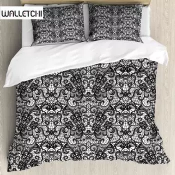 Готический пододеяльник Классическая свадебная композиция Винтажные весенние мотивы Викторианская свадьба Полиэстеровый пододеяльник Двойной Королева Король EU single(135x200cm)