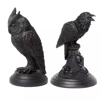 Готический подсвечник из смолы в форме совы и вороны, украшение для дома