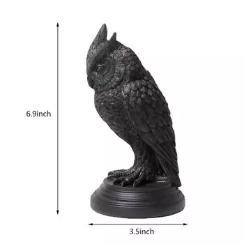 Готический подсвечник «Ворона», ретро-подсвечник «Черная сова», скульптура из смолы, поделка на Хэллоуин, статуэтка для веселой атмосферы, украшение для дома A