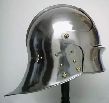 Готический салад с подвижным забралом, шлем из стали 18 калибра для LARP/реконструкций