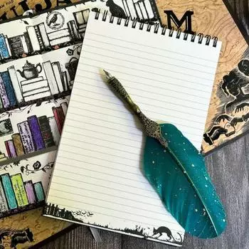 Готический стенографический блокнот для ночи с отрывными листами для темных размышлений, переплет сверху на спирали, стенографический блокнот, переплет в переплете из 50 листов фиолетовый