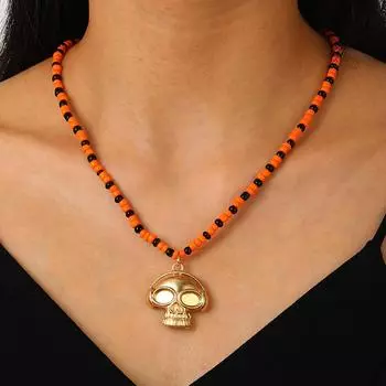 Готический темный стиль Хэллоуин тыква череп паук ожерелья кулон 1 pcs