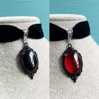 Готический вампир с камеей, кулон, колье, бархатное ожерелье для женщин, модное колдовство A