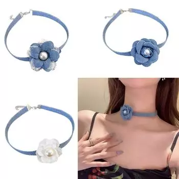 Готическое большое цветочное ожерелье-цепочка на ключицу для женщин, свадебное регулируемое колье, украшения на шею для свадебной вечеринки для женщин и девушек 3