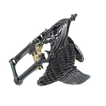 Готическое кольцо из сплава с таинственным замком, регулируемое кольцо на палец, унисекс, аксессуар для вечеринки чёрный