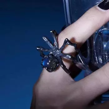 Готическое кольцо-паук, забавное регулируемое кольцо с животными для женщин, гипоаллергенное хип-хоп, крутое трендовое ювелирное изделие, подарок на годовщину