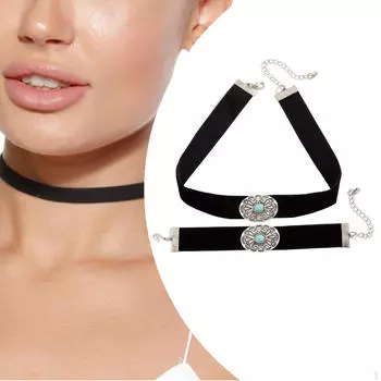 Готическое колье-чокер, подарок, модные украшения, бархатная готичная бижутерия на фестиваль, день рождения