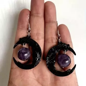 Готическое лицо, Черная Луна, дизайн, бусины, декор, висячие серьги, ювелирные изделия из сплава, аксессуары для повседневной носки, модный женский подарок