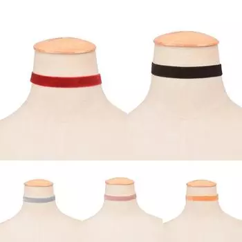 Готическое мягкое бархатное однотонное колье-колье для женщин и девочек, клубные танцевальные украшения, подарок чёрный