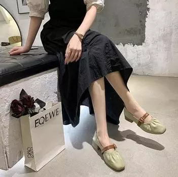 Готика Кавайи Зеленый Японский Стиль Лолита на Среднем Каблуке Мэри Джейн Женская Летняя Обувь Туфли для Женщин 2024 Милая Мода 35