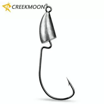 [Готовая доставка] 5 шт. офсетные крючки-червяки 5 г-7 г-10 г-14 г рыболовные крючки с пулевидной головкой, джиг-головка, рыболовные крючки без сорняков для снастей для ловли карпа