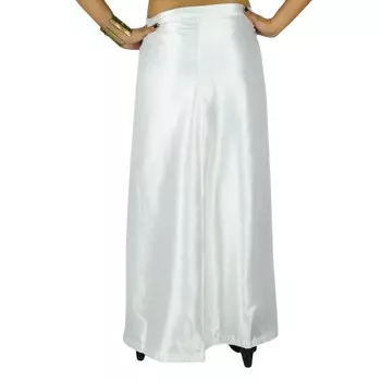 Готовая подкладка внутренней юбки для индийской атласной шелковой юбки сари из Болливуда One size белый