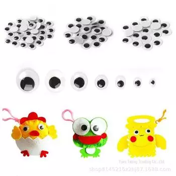 Готовые аксессуары для игрушечных животных своими руками: Самоклеящиеся черно-белые подвижные глаза для детей