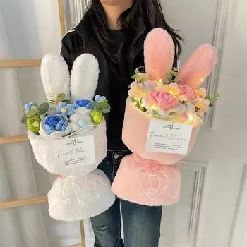 Готовые цветы крючком Букет Милые розы Вязаные цветы Креативные подарки на День святого Валентина Цветы Свадебный декор Выпускной