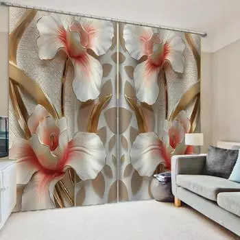 Готовые красные розы цветы Бесплатная доставка Шторы на окна для девочек для детей Спальня Гостиная Ванная Кухня Дверь Холл Домашний декор W50 X H130(CM)X2&Hook