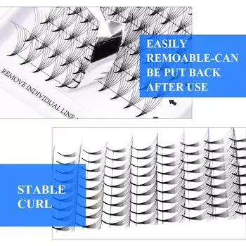 Готовые объемные веерные ресницы для наращивания 0,07 D завиток с заостренным основанием Готовые русские ресницы Wendy Lashes Extension C&0.07mm&MIX8-14mm