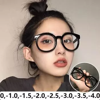 Готовые очки для близорукости, большие винтажные женские и мужские очки, оптические очки, компьютерные очки для близорукости, диоптрии от 0 до -4,0 0
