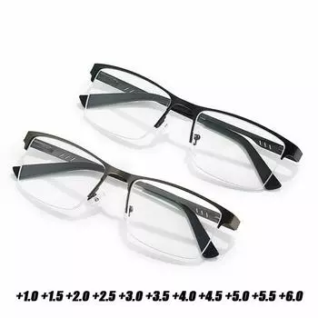 Готовые очки для чтения для женщин и мужчин, ретро деловые полукадровые очки для дальнозоркости, классические очки для пресбиопии, диоптрии +1.0