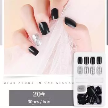 Готовые пластыри для ногтей 30 шт. В штучной упаковке съемные повторное использование поддельных пластырей для ногтей