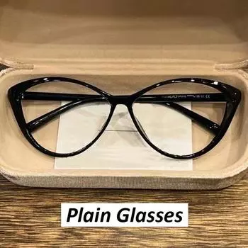 Готовые прозрачные оптические простые очки «кошачий глаз», модные мужские и женские стильные очки для защиты глаз от синего света 0 прохладный черный