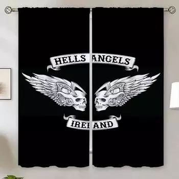 Готовые шторы Дешевые вещи с бесплатной доставкой для дома Hells Angel Cover Подхваты для штор Затемняющие шторы 100% Shades Blinds W50xH70cmx2pcs-CL
