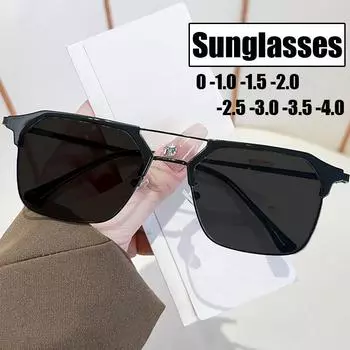 Готовые женские солнцезащитные очки, роскошные очки в квадратной оправе для близорукости, очки в стиле ретро по рецепту, очки для близорукости 0