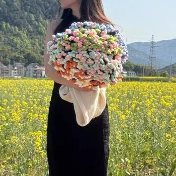 Готовый цветочный букет, одеяло, модное искусственное вязаное одеяло, праздничные подарки Style 4