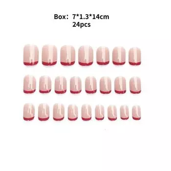 Готовый Износостойкий Маникюрный Лак для Ногтей Край Красный Маникюрный Патч Розовый Светлый