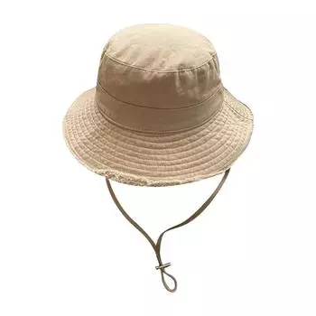 Готовый к употреблению солнцезащитный ремешок с ветрозащитной веревкой и металлической этикеткой, ветрозащитная шляпа-ведро для улицы One Size