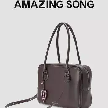 Готовый сток: Большая кожаная сумка-тоут в стиле боулинг Amazing Song 33.5*9*24