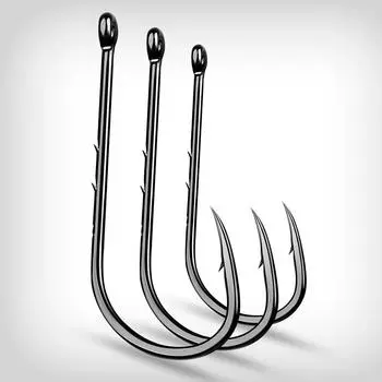 [Готовый запас] 50 шт. одинарные рыболовные крючки 2/0-6/0 # рыболовные крючки BAITHOLDER черный цвет джиг большие крючки с колючками рыболовные снасти 1/0