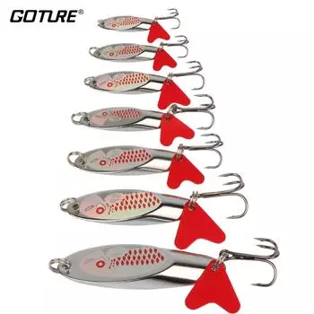 Goture 1 шт. рыболовная приманка 5 г, 7 г, 10 г, 14 г, 21 г, 28 г, металлическая рыболовная ложка, спиннер, искусственная жесткая приманка для карпа, форели