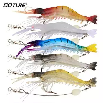 Goture 5 шт./лот мягкая рыболовная приманка креветки светящаяся силиконовая искусственная приманка 5,6 г/9 см снасти для ловли карпа