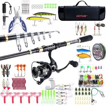Goture Fishing рыболовная спиннинговая леска для хранения удочек сумка для хранения удочек Sea River Hole Rock Embankment 3000 набор, удочка, катушка, приманка, в комплекте,