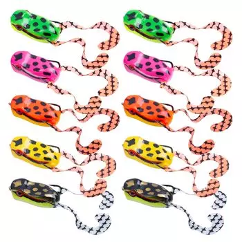 Goture Frog Lure Topwater Bass Fishing Snakehead Frog Hook Soft Fishing Lure Set, 10-Piece Set, 15g/6cm, Lures, Bait,