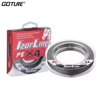 Goture IzorLine 150M 4 нити PE плетеная леска мультифиламентная леска для пресноводной и морской рыбалки