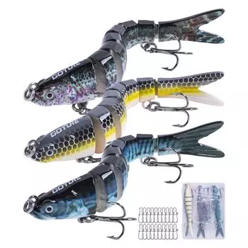 Goture Jointed Slow Sinking Set of Looks 8 Joint Sea River Bass В комплекте 20 В комплекте тройной Подходит для черно-синей пресноводной приманки, приманка, 3, 11 г,