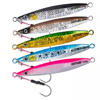 Goture Metal Jig Set 150g Lure Offshore Jigging Shore Jigging Jig Paravertical Sea Fishing Casting Fishing 5 Color Set