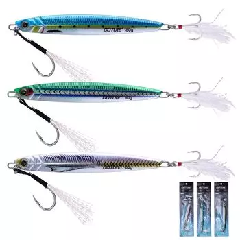 Goture Metal Jig Set of Sea Boat Lure Metal Jig Slow High Flying 3D Laser Red Sea Root Blue Rich Colors 3, 80 г, Джиггинг, Рыбалка, Рыбалка, Набор, Набор,